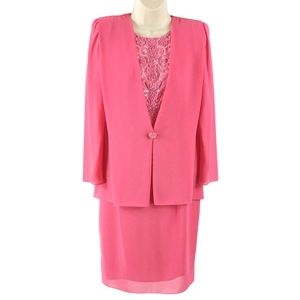 Vintage Ursula of Switzerland long sleeves pink special occasions dress